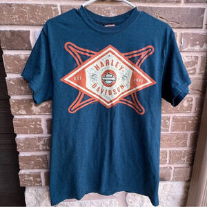 Harley Davidson Dark Teal San Benito Texas Shirt Size M